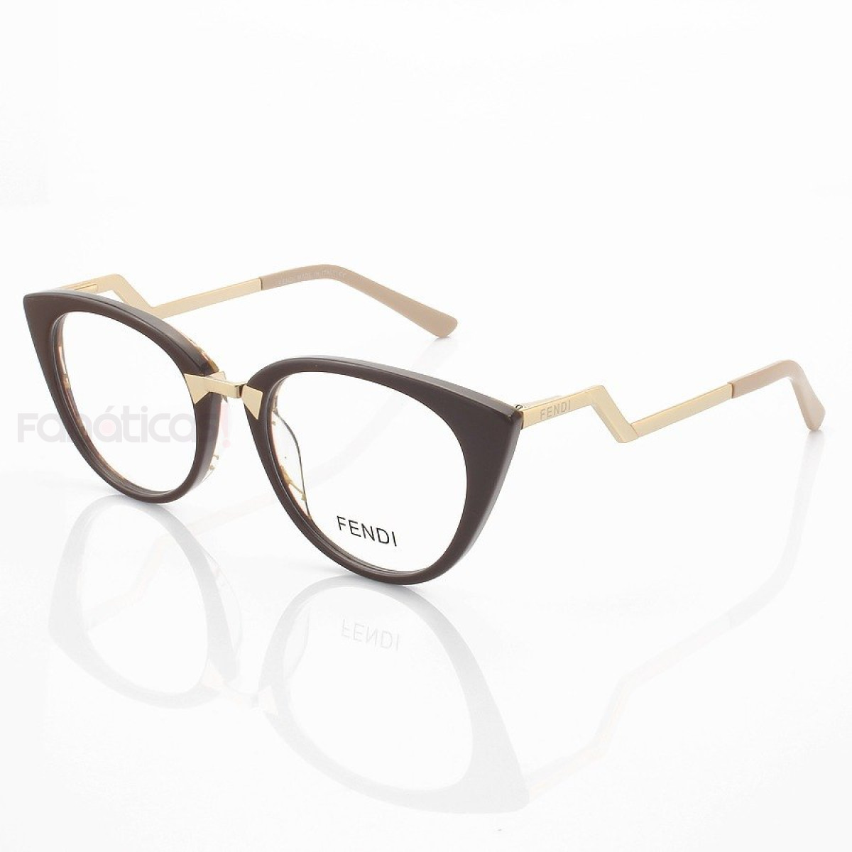 Armação de Óculos Gatinho Fendi Orchidea Marrom