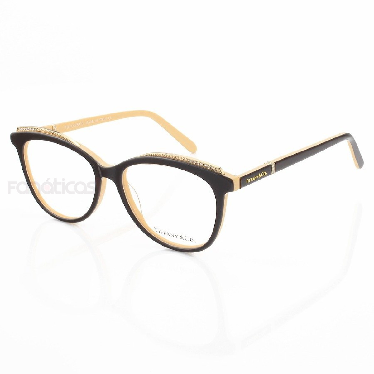 Armação de Óculos Gatinho TF2147 Marrom e Creme