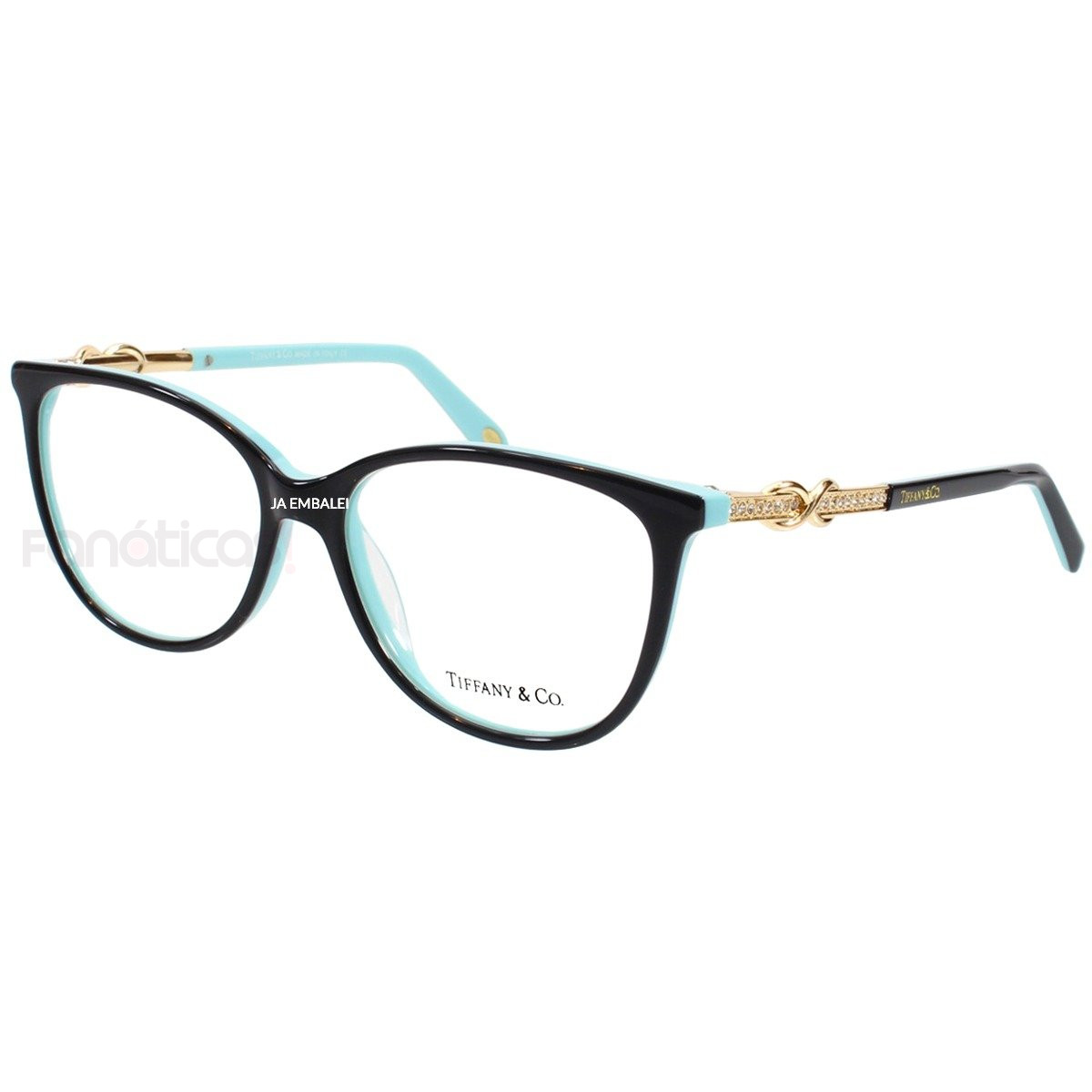 Armação de Óculos Oval TF2143 Preto e Azul