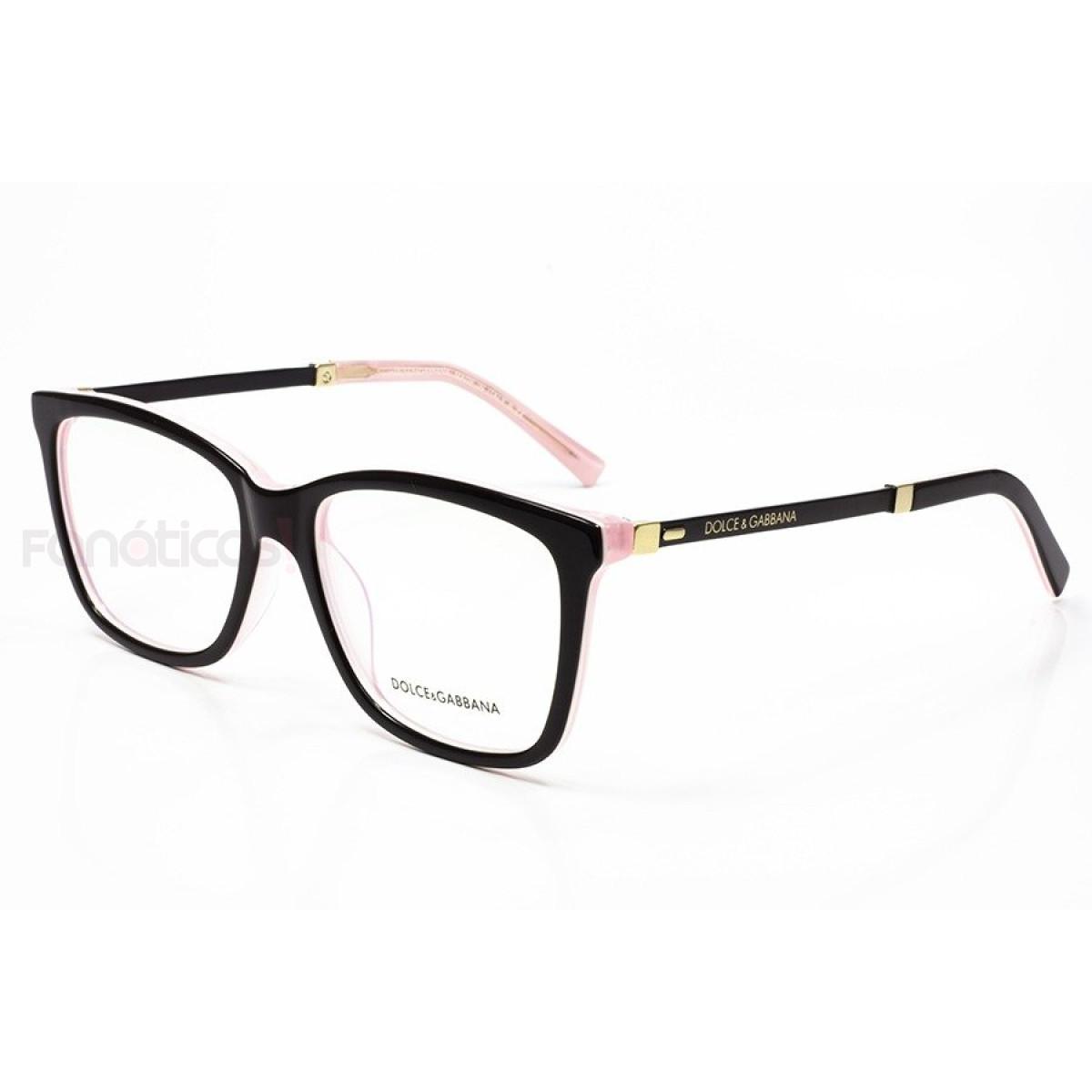 Armacao de Óculos Quadrada DG3126 Preto e Rosa