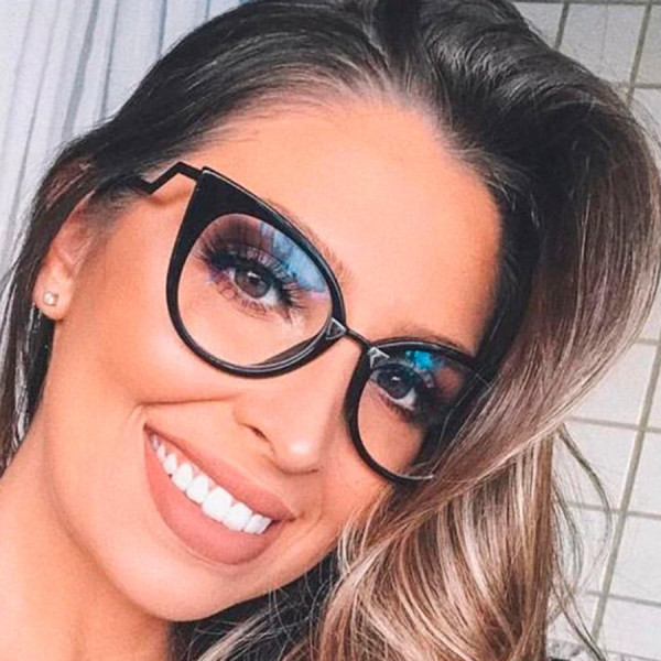 Armação de Óculos Gatinho Orchidea FF0118 Todo preto