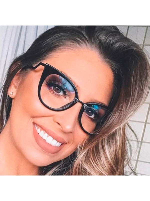 Armação de Óculos Gatinho Orchidea FF0118 Todo preto