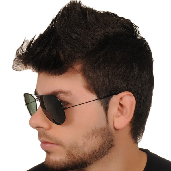 Óculos de Sol Aviador Preto com Lente Verde Escura G15