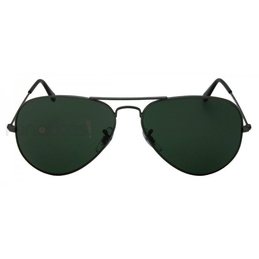 Óculos de Sol Aviador Preto e Lente Verde Escura