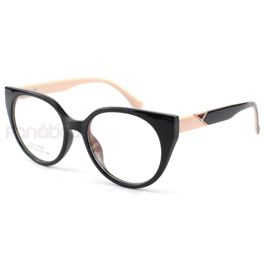 Oculos Armação Para Grau Feel Good - Preta e Creme