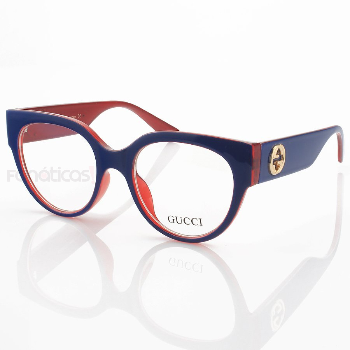 Armação de Óculos Gatinho GG01030 Azul e Vermelha