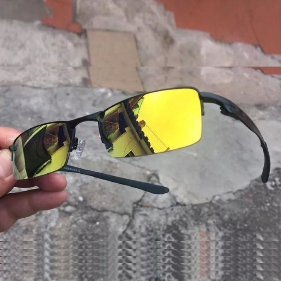 Óculos de Sol Lupinha Lupa Oakley Vilão Fio Nylon Preta e Vermelha