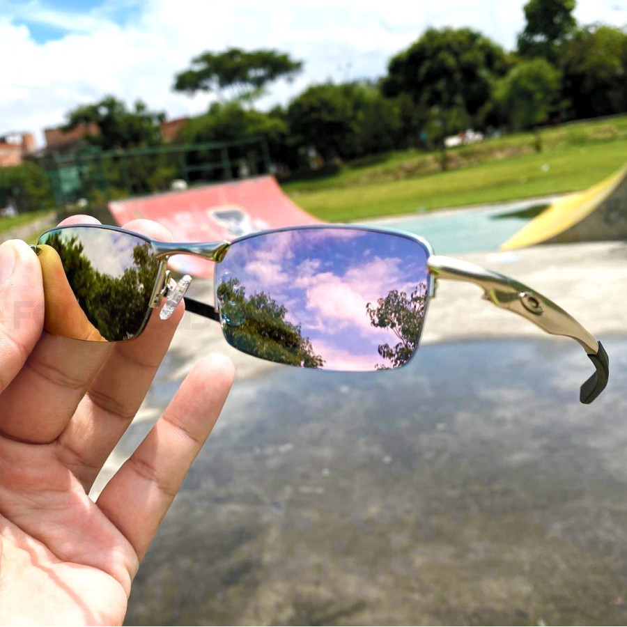 Óculos Oakley lupa do Vilao mandrake lente verde espelhada armação Preta 