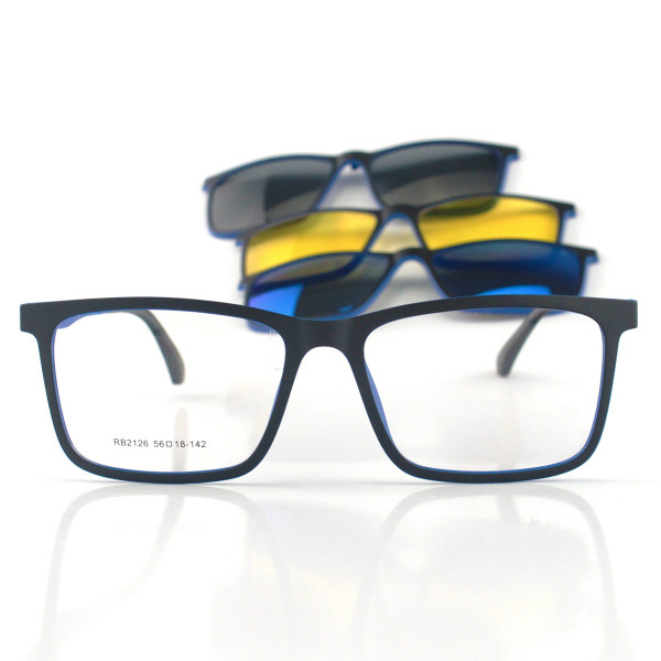 Armacao de Óculos Clipon RB2126 3 Lentes Preta e Azul