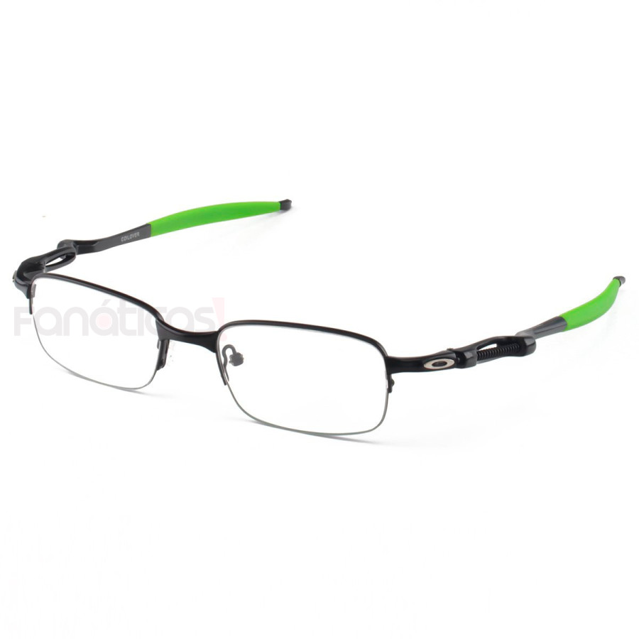 Armação de Óculos Retangular Oakley Coilover OX5043 Preto e Verde