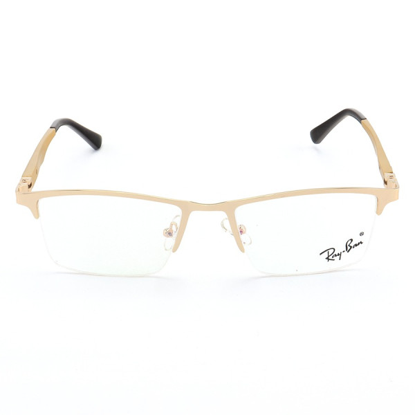 Armação de Óculos Masculina Meio Aro FN9128 Dourada