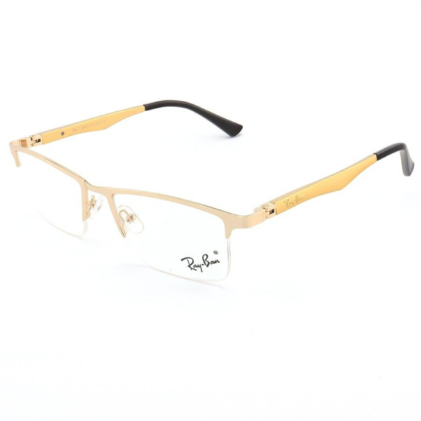 Armação de Óculos Masculina Meio Aro FN9128 Dourada