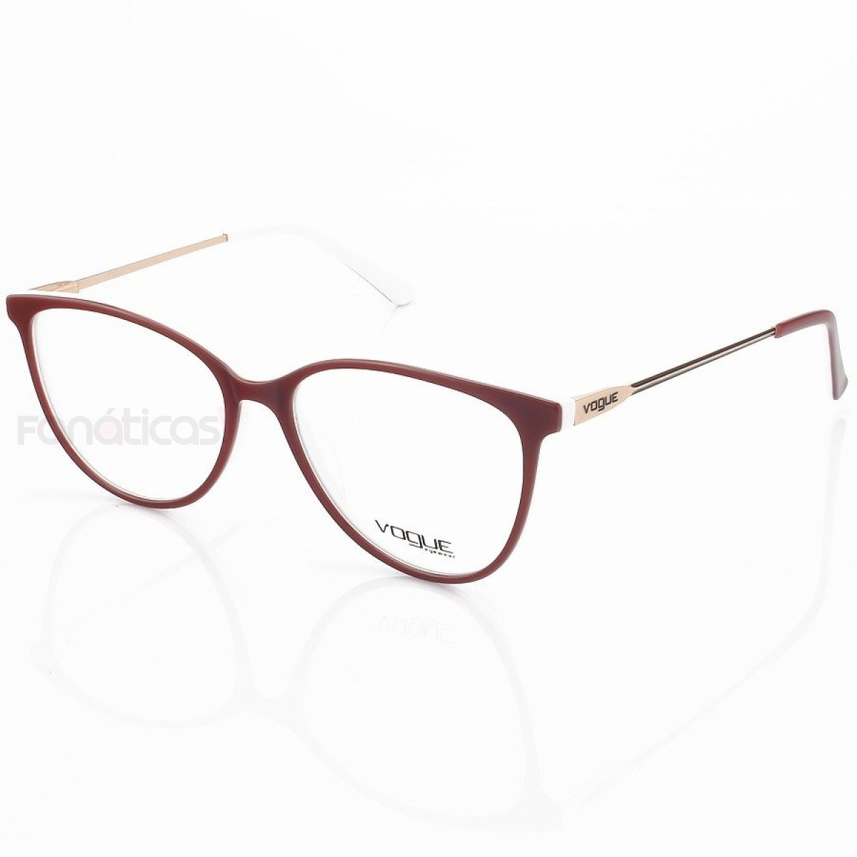 Armação de Óculos Oval VO2508 Bordo e Branco