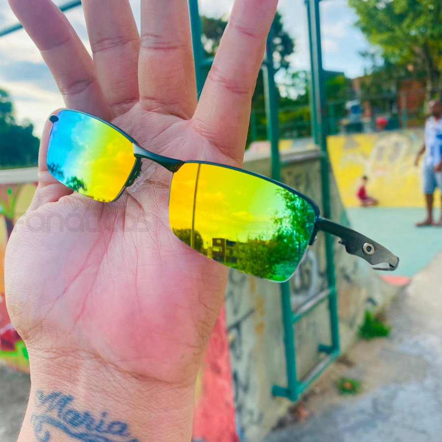 Óculos de Sol Lupinha Lupa Oakley Vilão Fio Nylon Preta e Verde