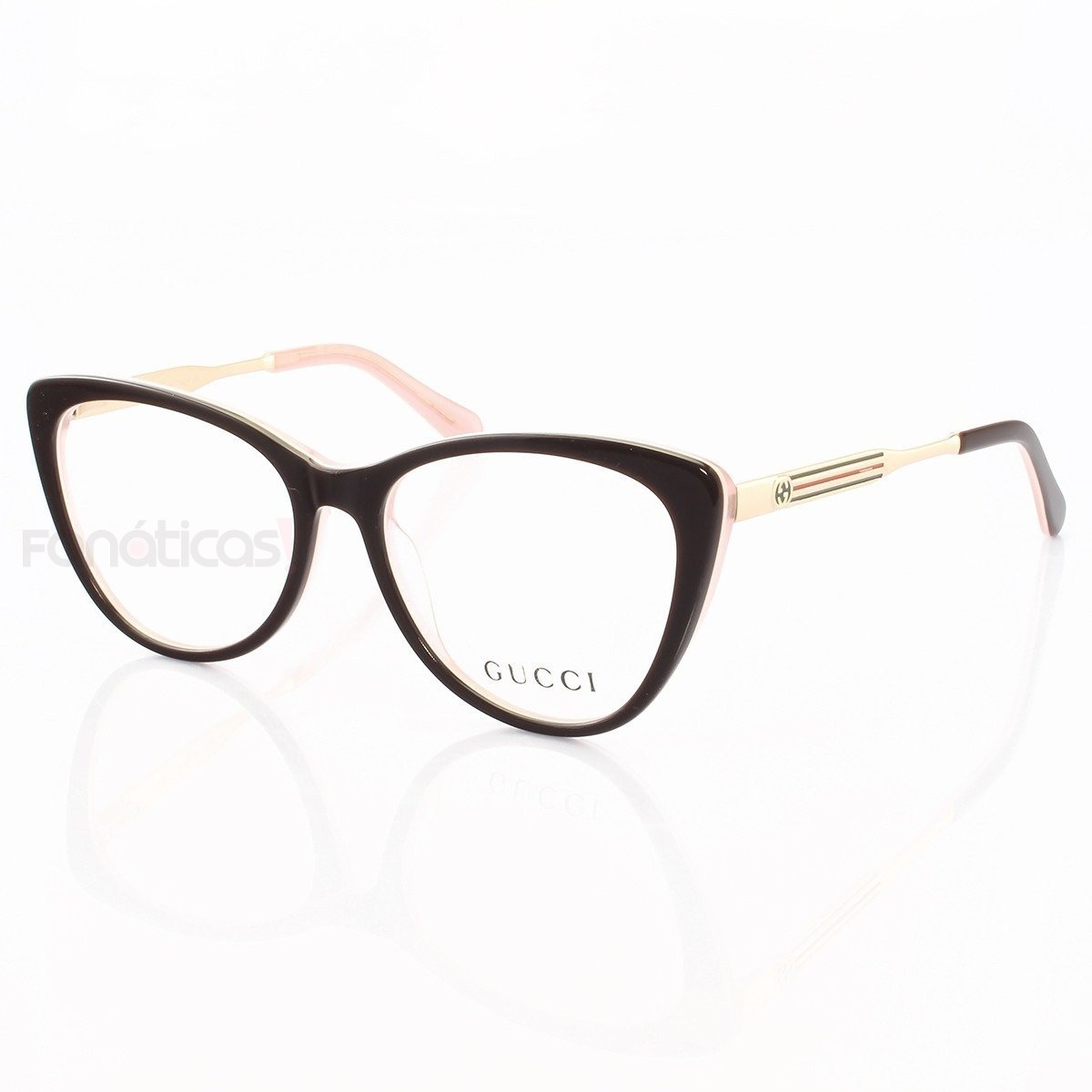 Armacao de Óculos Gatinho GG3126 Marrom e Rosa