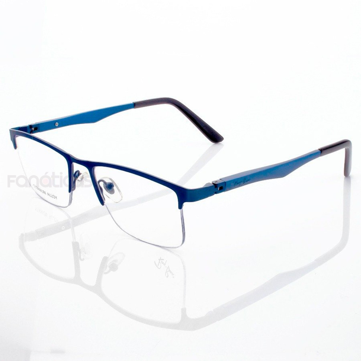 Armação de Óculos Masculina Meio Aro FN9128 Azul