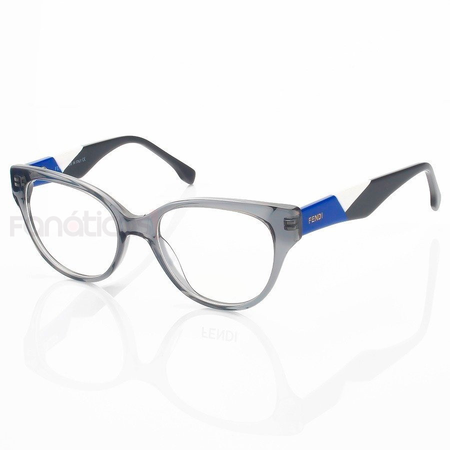 Armação de Óculos Oval FD3260 Cinza e Azul