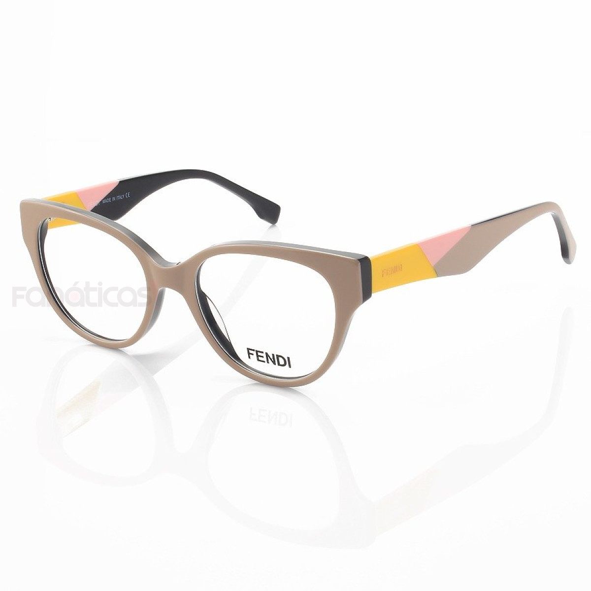 Armação de Óculos Oval FD3260 Nude e Amarelo