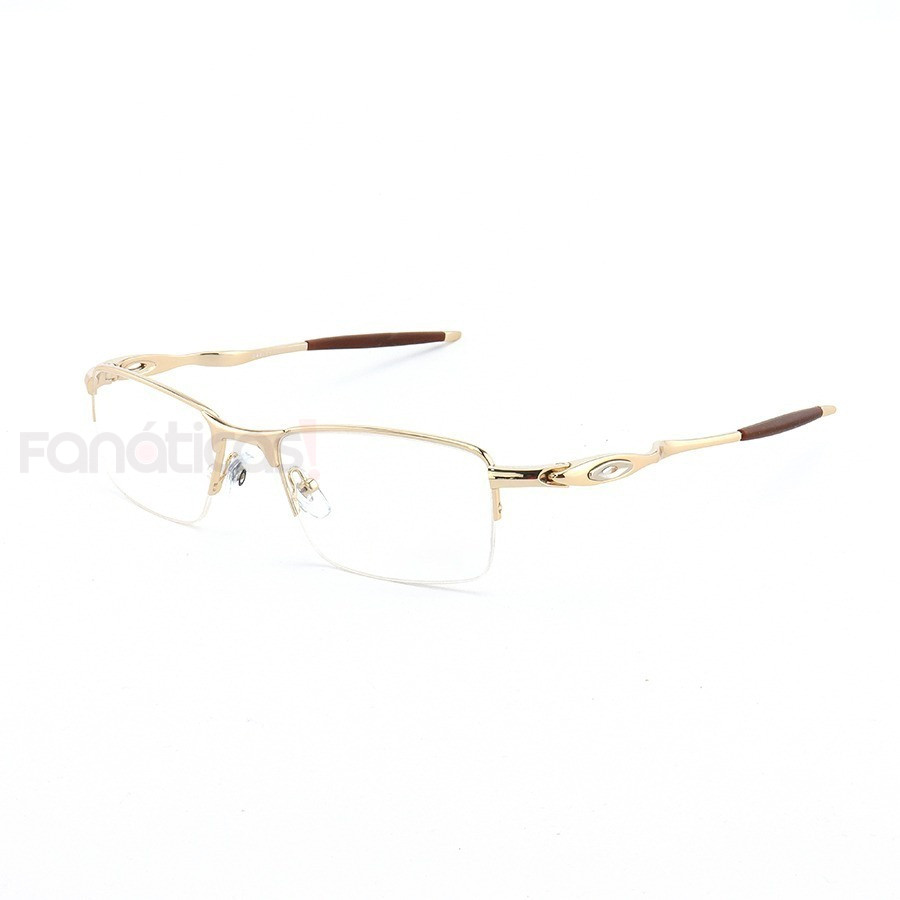 Armação de Óculos Retangular Meio Aro Oakley Crosshair OX828 Dourado
