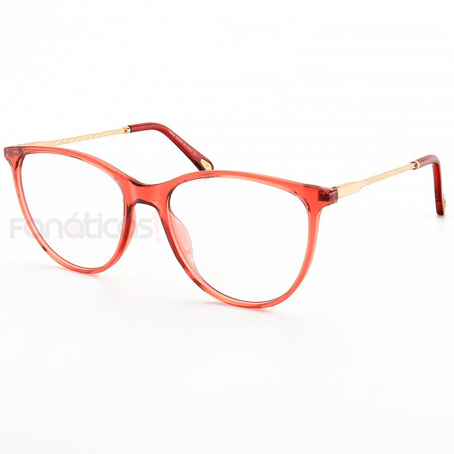Armação de Óculos Redonda C9106 Coral Transparente