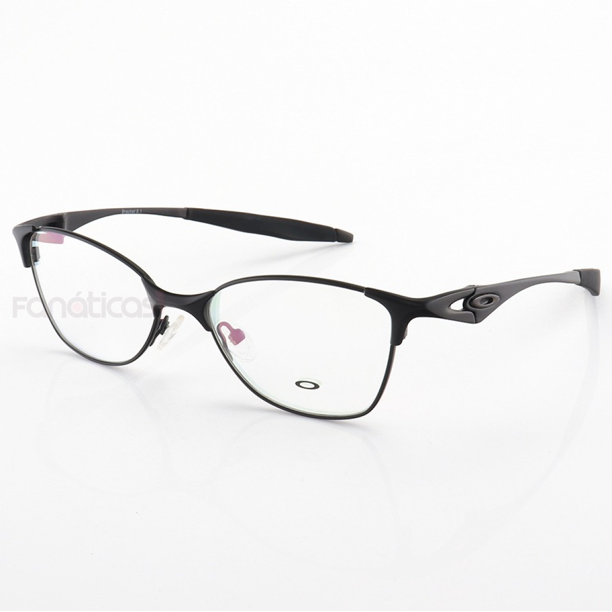 Armação de Óculos Oval Metal Bracket 8.1 Preto