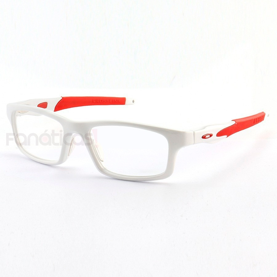 Armação de Óculos Oakley Crosslink OX8037 Branco e Vermelho