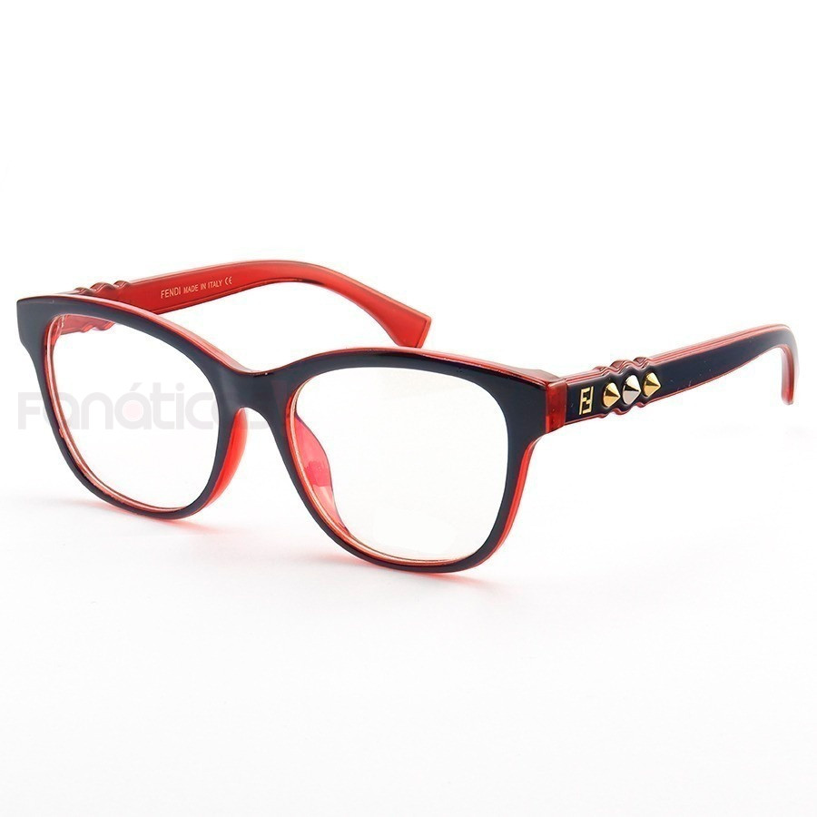 Armação de Óculos Quadrado FF0276 Azul e Vermelho