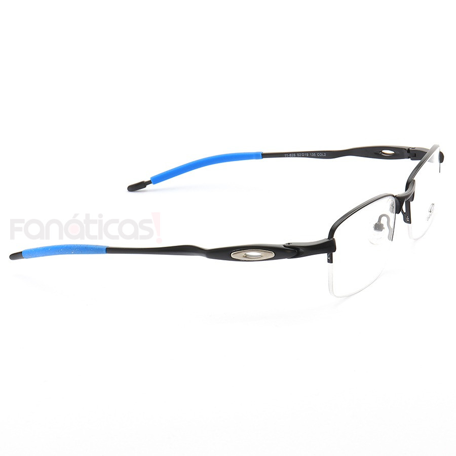 Armação De Óculos Oakley Meio Aro Evade OX3208 Preto E Azul