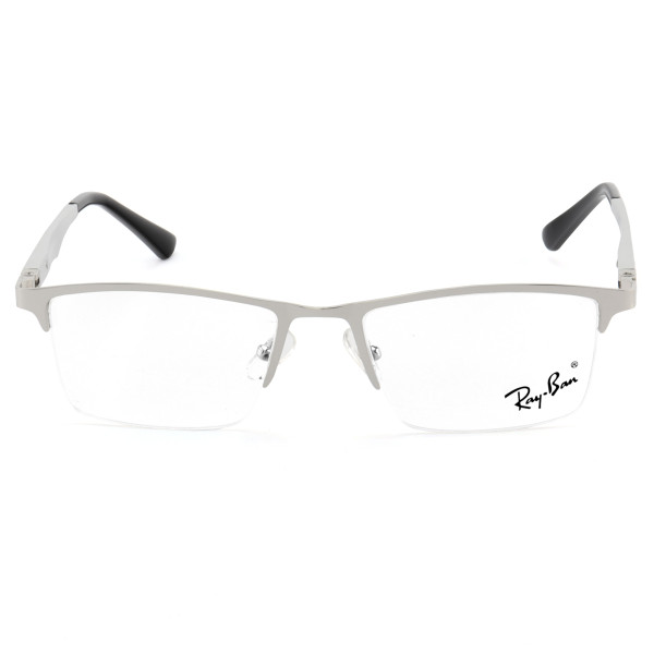 Armação de Óculos Retangular Meio Aro FN9128 Cinza