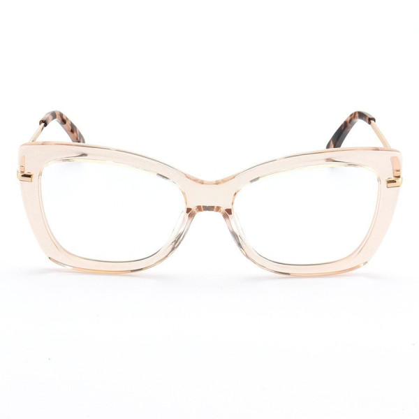 Armação de Óculos Quadrada  MJ545 Creme Translúcido