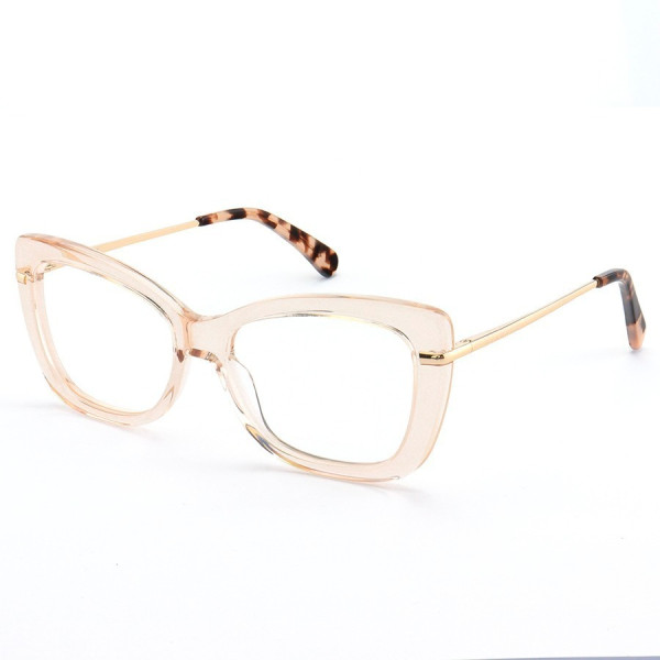 Armação de Óculos Quadrada  MJ545 Creme Translúcido