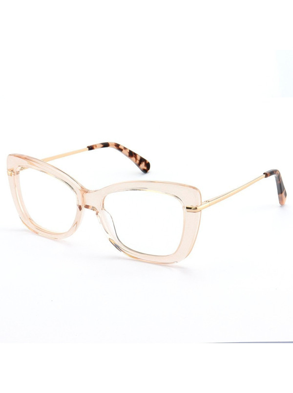 Armação de Óculos Quadrada  MJ545 Creme Translúcido