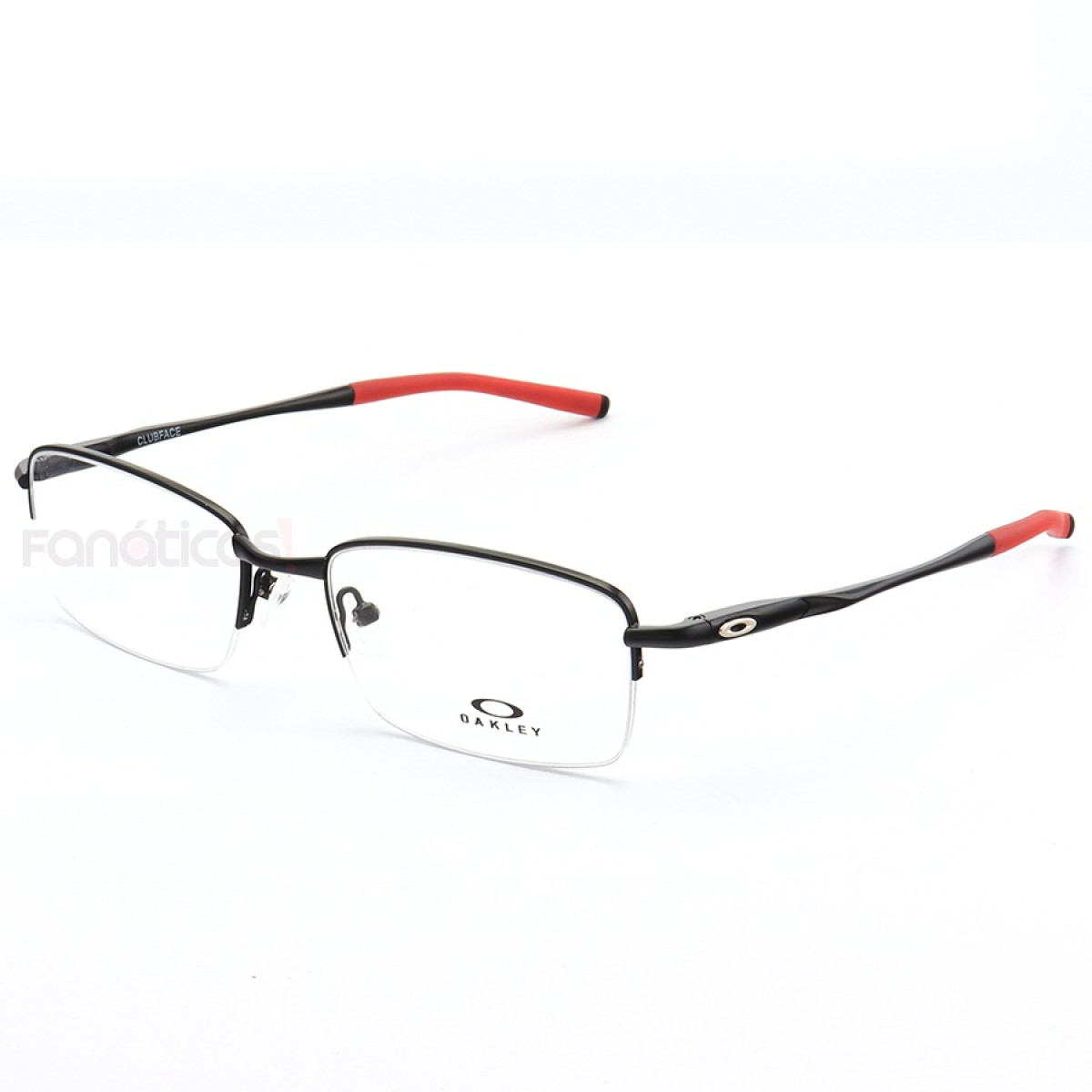 Armação de Óculos Meio Aro Clubface OX3102 Preto e Vermelho