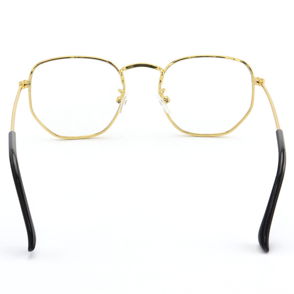 Armação de Óculos Hexagonal Prisma Dourada