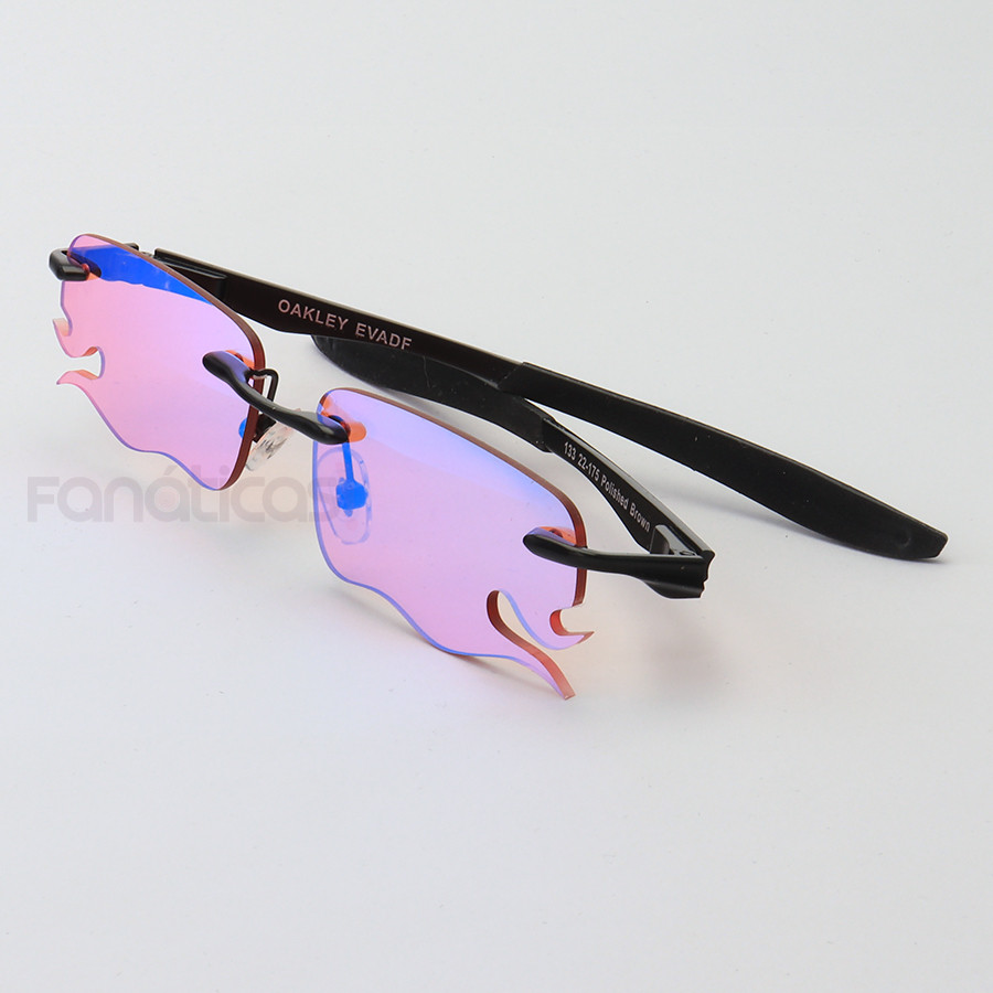 Óculos de Sol Lupinha Lupa Oakley Vilão Fio Nylon Preta e Vermelha