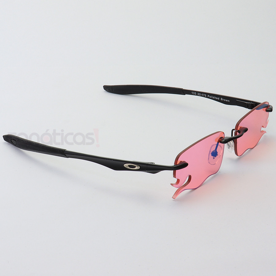 Óculos de Sol Lupinha Lupa Oakley Vilão Fio Nylon Cinza e Pink