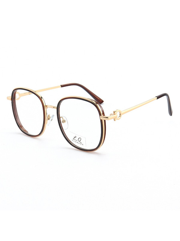 Armação de Óculos Redondo LQ95879 Marrom