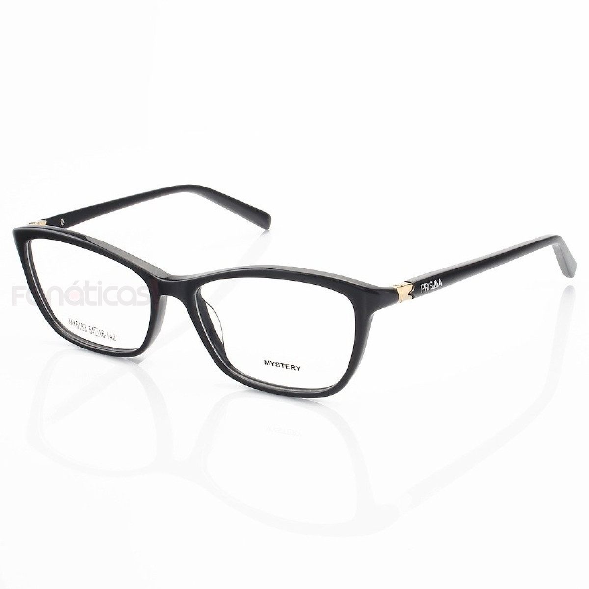 Armação de Óculos Retangular MY6183 Acetato Preto