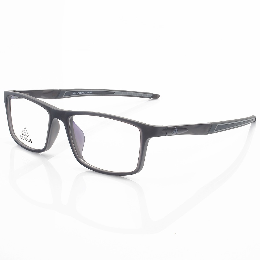 Armação de Óculos Retangular Adidas A692 Preto e Cinza