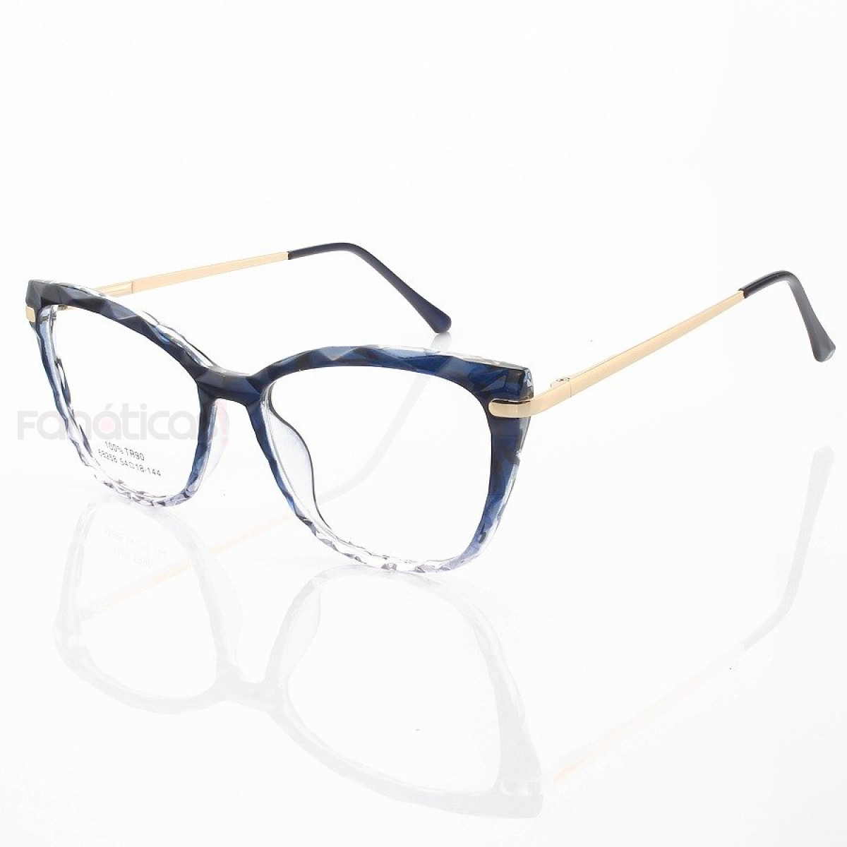 Armação de Óculos Quadrada Ohana 68258 Diamante Azul Degrade
