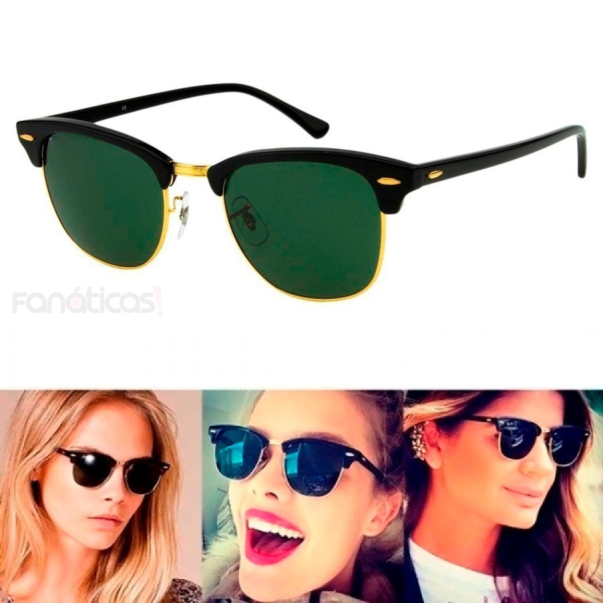 Óculos De Sol Clubmaster Ray-Ban RB3016 Preto