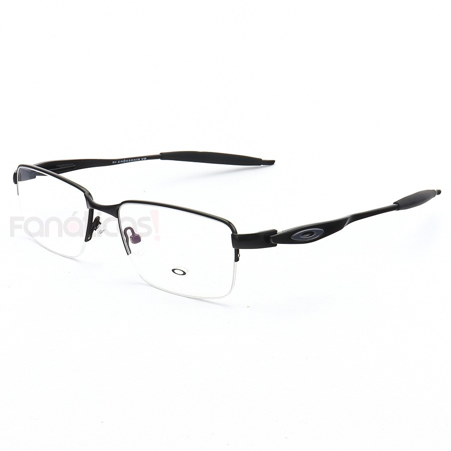Armação de Óculos Retangular Meio Aro Crosshair OX4068 Preto