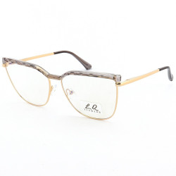 Armação de Óculos Gatinho LQ95288 Dourado e Cinza