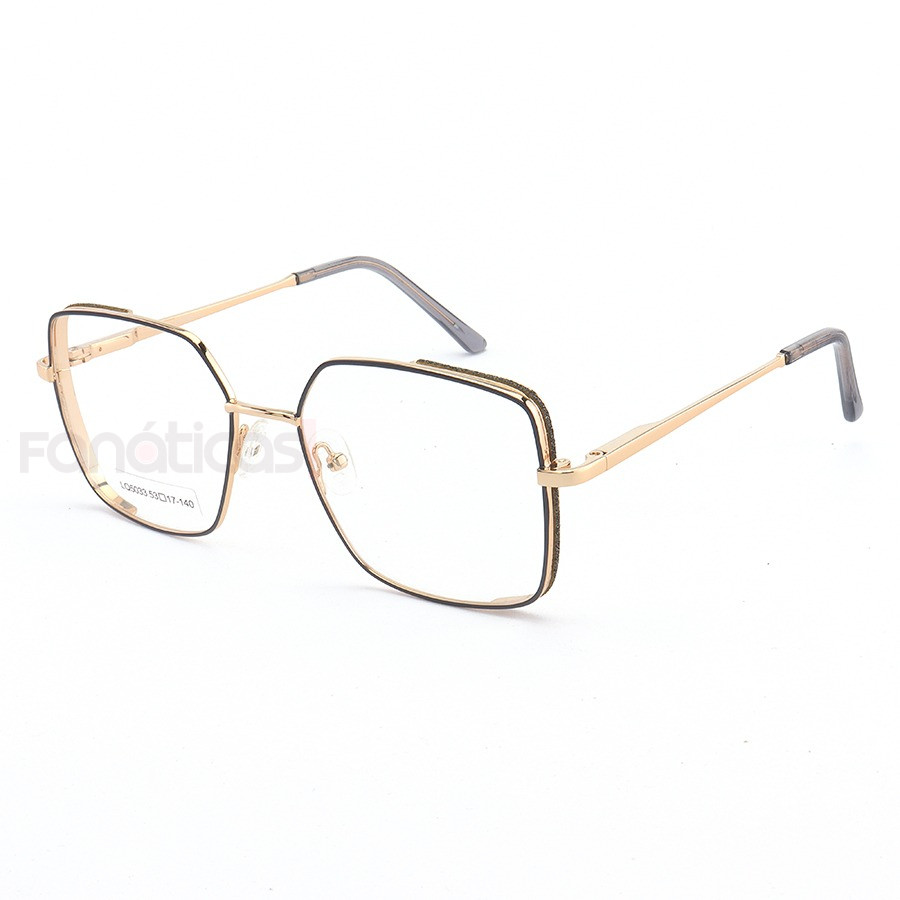 Armação de Óculos Quadrado LQ5033 Cinza e Dourado