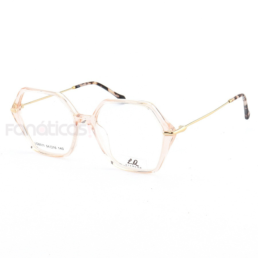 Armação de Óculos Quadrado LQ6011 Creme Translúcido