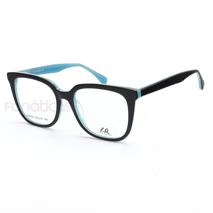 Armação de Óculos Quadrado LQ6004 Preto e Azul