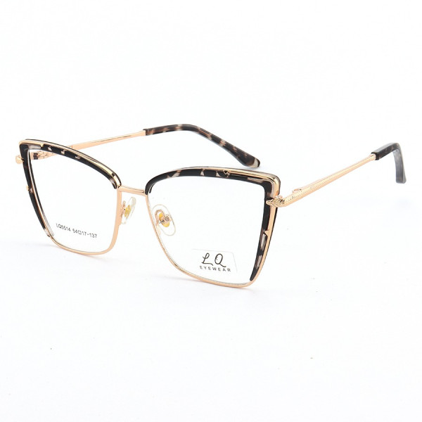 Armação de Óculos Gatinho LQ5514 Dourado Onça