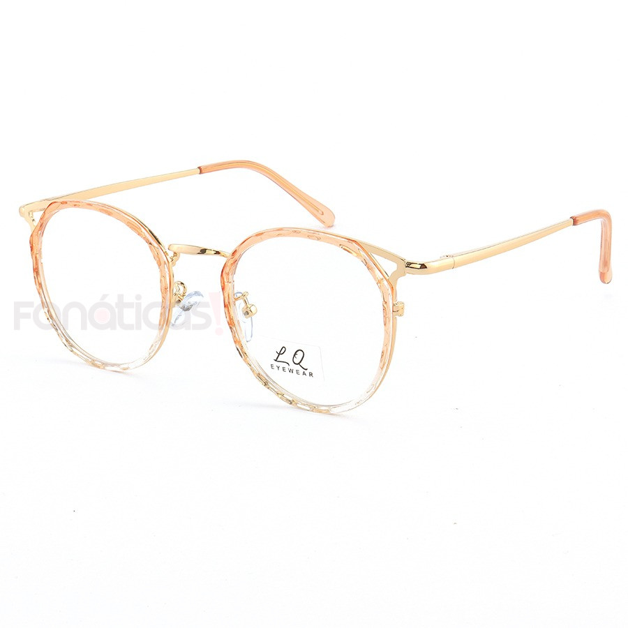 Armação de Óculos Quadrada LQ95578 Creme Transparente