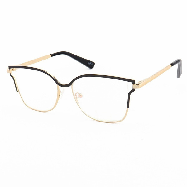 Armação de Óculos Quadrada PD54 Dourado e Preto