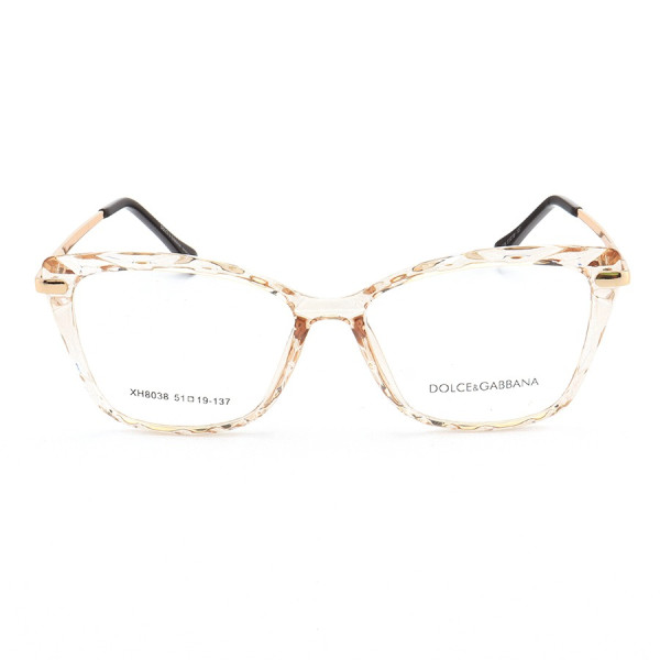 Armação de Óculos Quadrada Dolce & Gabbana XH8038 Creme Transparente